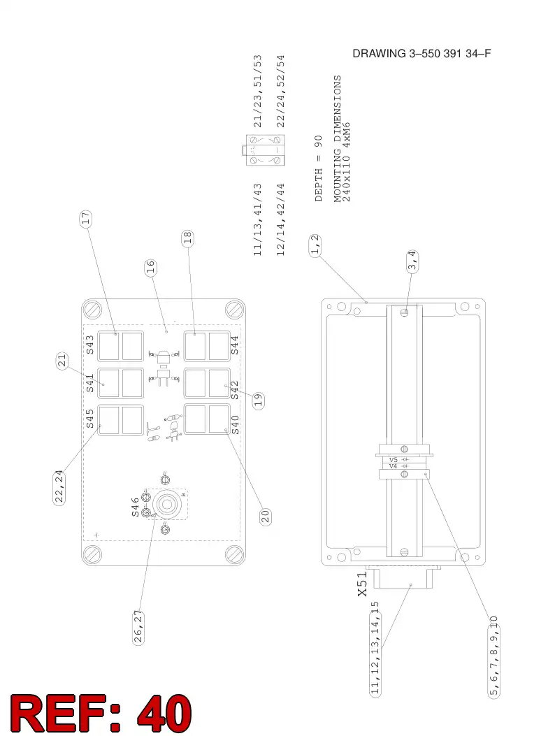 55039392 550 393 92 WIRING INSTRUCTION - Sandvik Technical Drawing