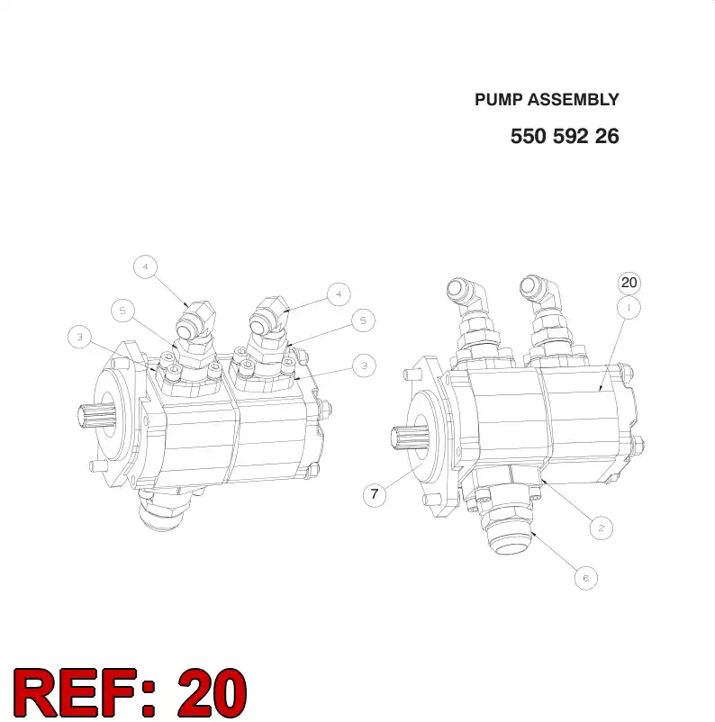 55039460 550 394 60 SEAL KIT FOR GEAR PUMP - Sandvik Technical Drawing