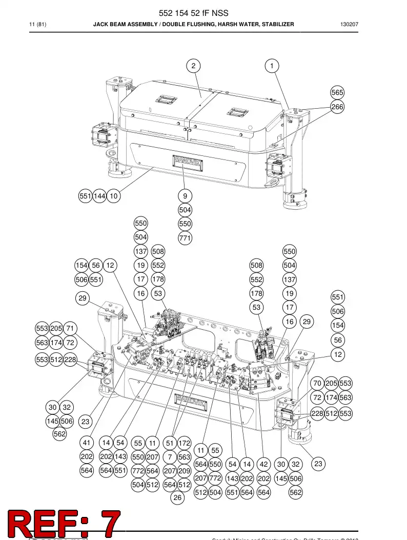55039479b 550 394 79b Bracket - Sandvik Technical Drawing
