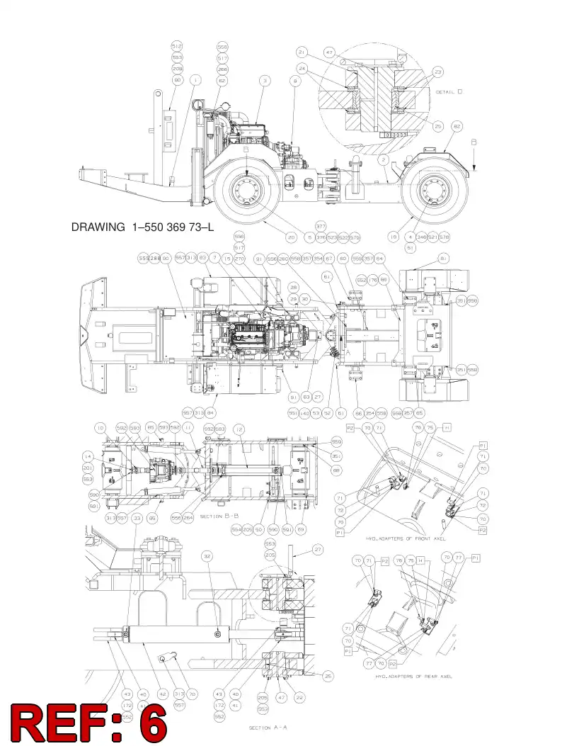55039483 550 394 83 STEERING ASSEMBLY - Sandvik Technical Drawing