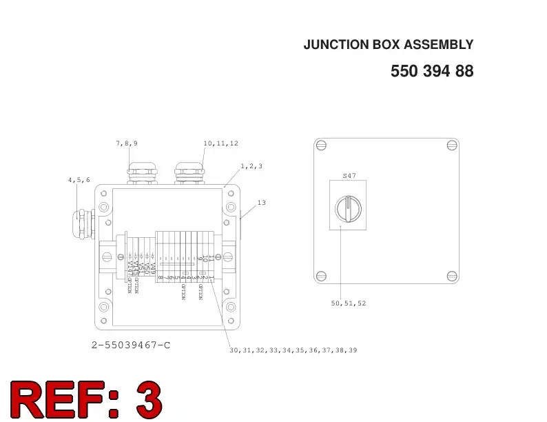 55039489 550 394 89 WIRING INSTRUCTION - Sandvik Technical Drawing