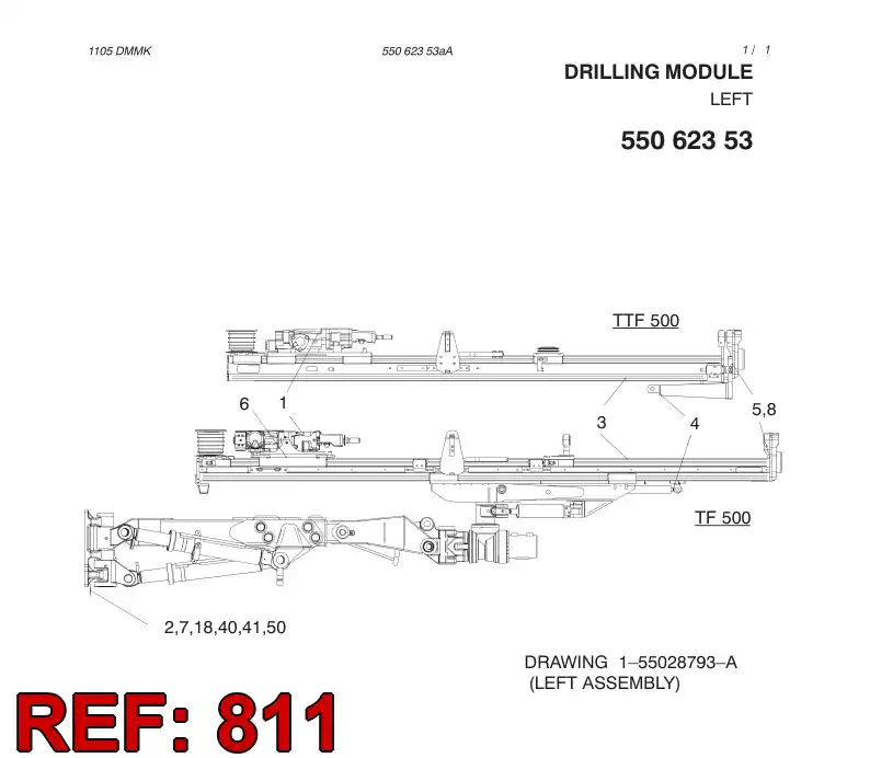 55039515 550 395 15 HOSING - Sandvik Technical Drawing