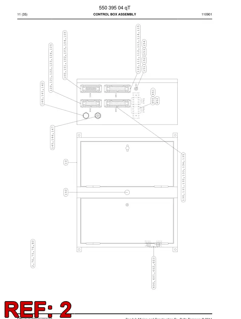 55039517a 550 395 17a Instruction, Wiring - Sandvik Technical Drawing