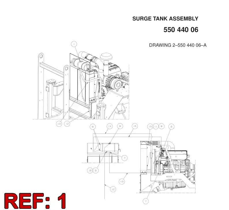55039518 550 395 18 SURGE TANK - Sandvik Technical Drawing