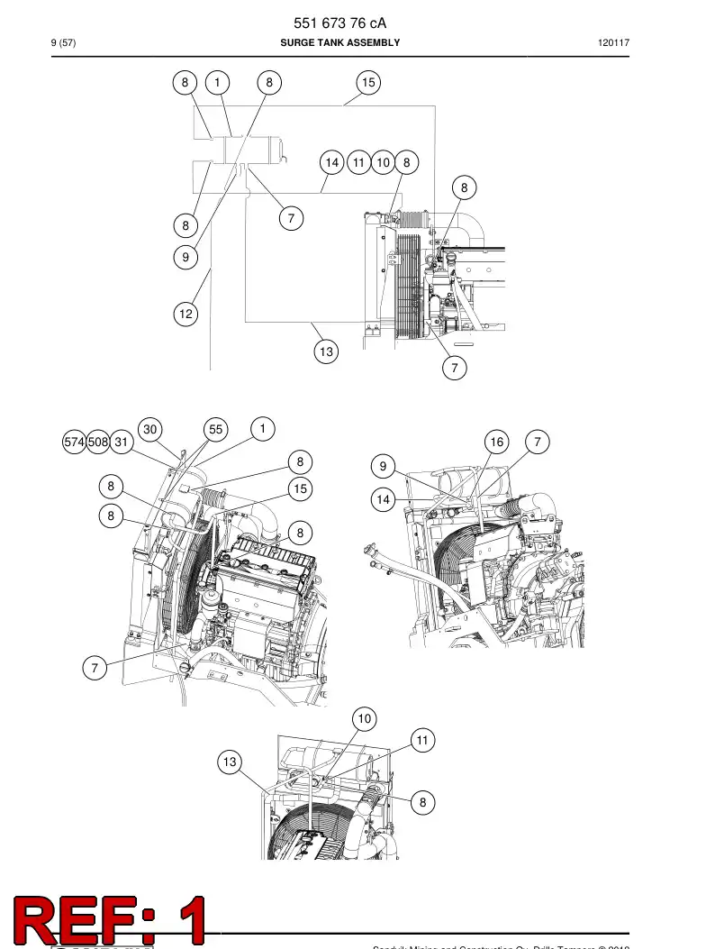55039518a 550 395 18a Tank, Surge - Sandvik Technical Drawing