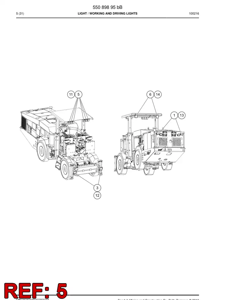 55039534b 550 395 34b Light - Sandvik Technical Drawing