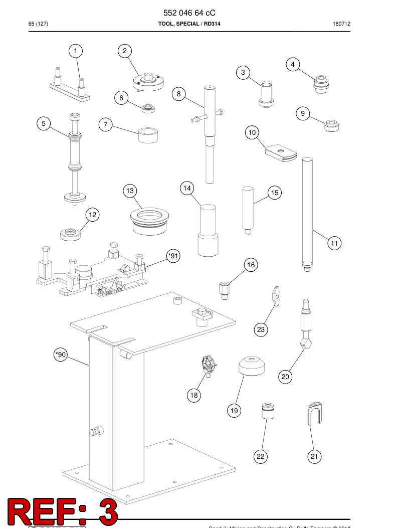 55039537a 550 395 37a Punch - Sandvik Technical Drawing