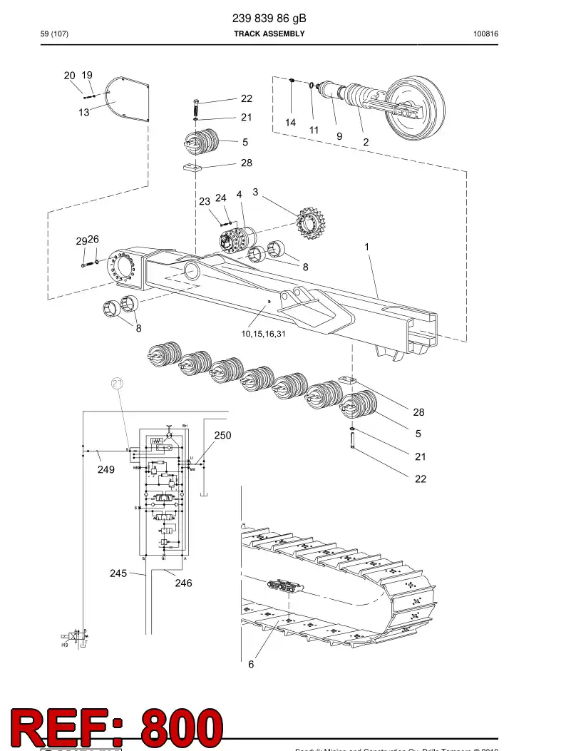 55039558 550 395 58 Hosing Set - Sandvik Technical Drawing