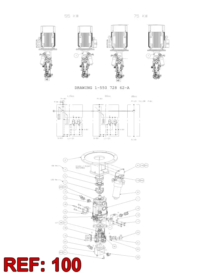 55039560 550 395 60 SEAL KIT - Sandvik Technical Drawing