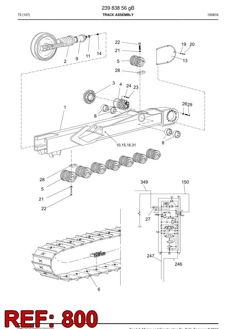 55039587a 550 395 87a Hosing Set - Sandvik Technical Drawing
