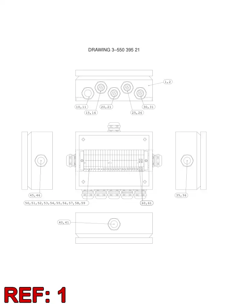 55039623 550 396 23 Stainless steel enclosure - Sandvik Technical Drawing