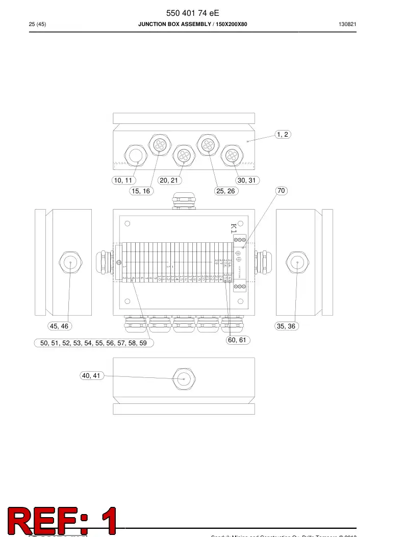 55039623b 550 396 23b Enclosure, Stainless Steel - Sandvik Technical Drawing