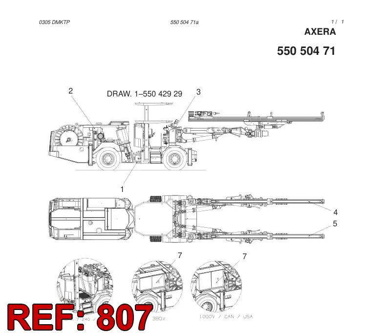 55039698 550 396 98 LUBRICATION DIAGRAM - Sandvik Technical Drawing