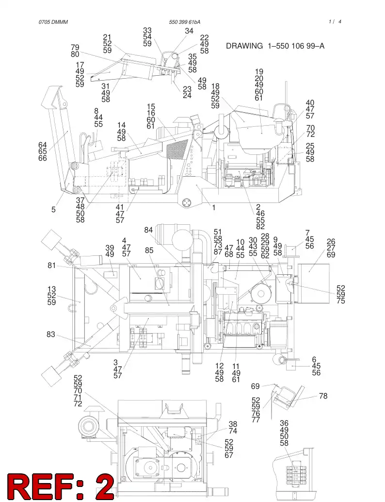 55039774 550 397 74 ENGINE ASSEMBLY - Sandvik Technical Drawing