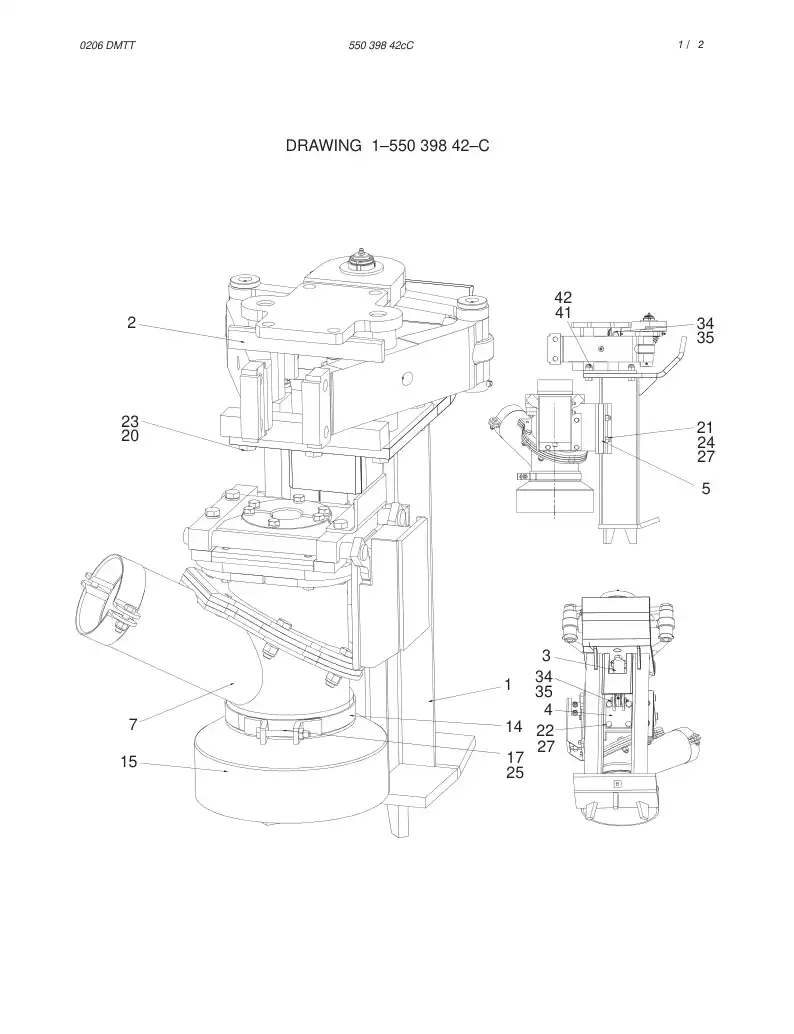 55039842cC 550 398 42cC MOVABLE SUCTIONHEAD - Sandvik Technical Drawing