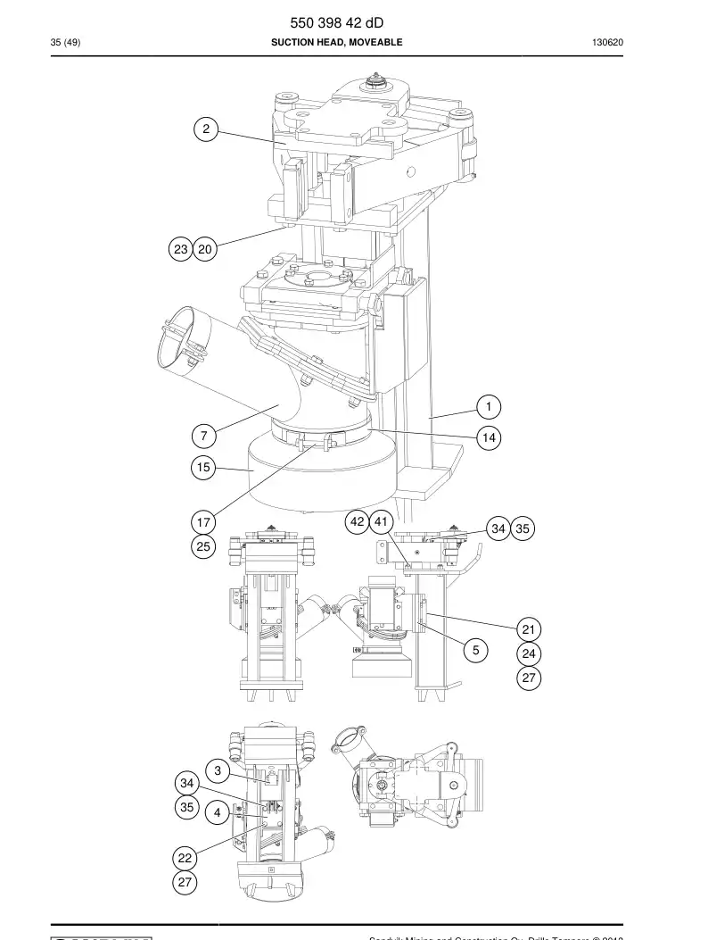 55039842f 550 398 42f Suction Head, Moveable - Sandvik Technical Drawing