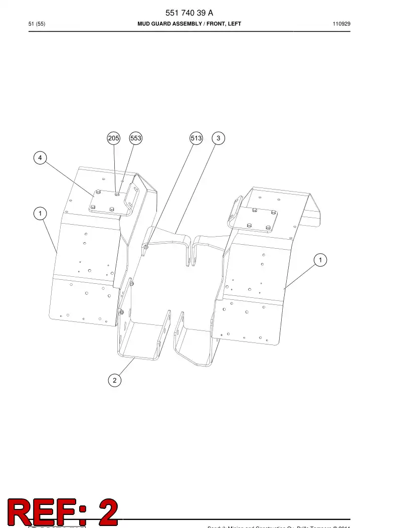 55039900 550 399 00 Mounting bracket - Sandvik Technical Drawing