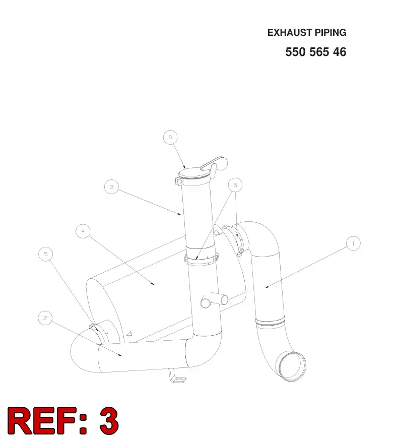 55039924 550 399 24 EXHAUST TUBE - Sandvik Technical Drawing