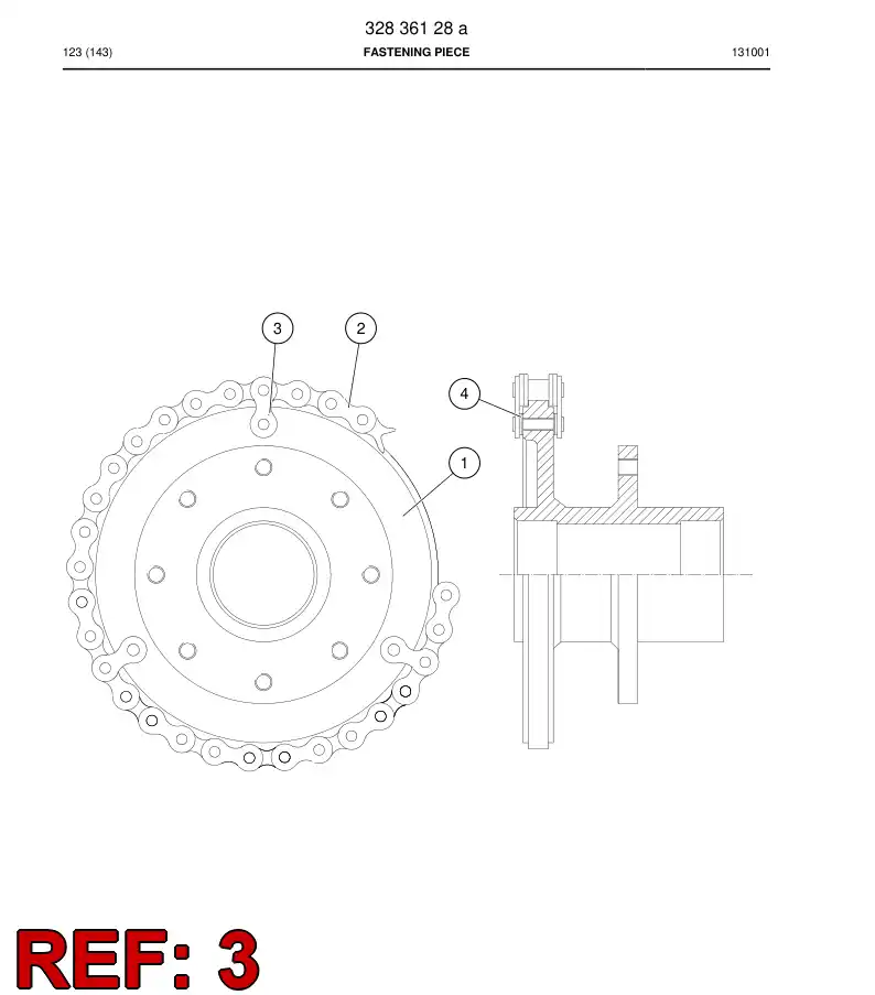55039944 550 399 44 Link, Chain - Sandvik Technical Drawing