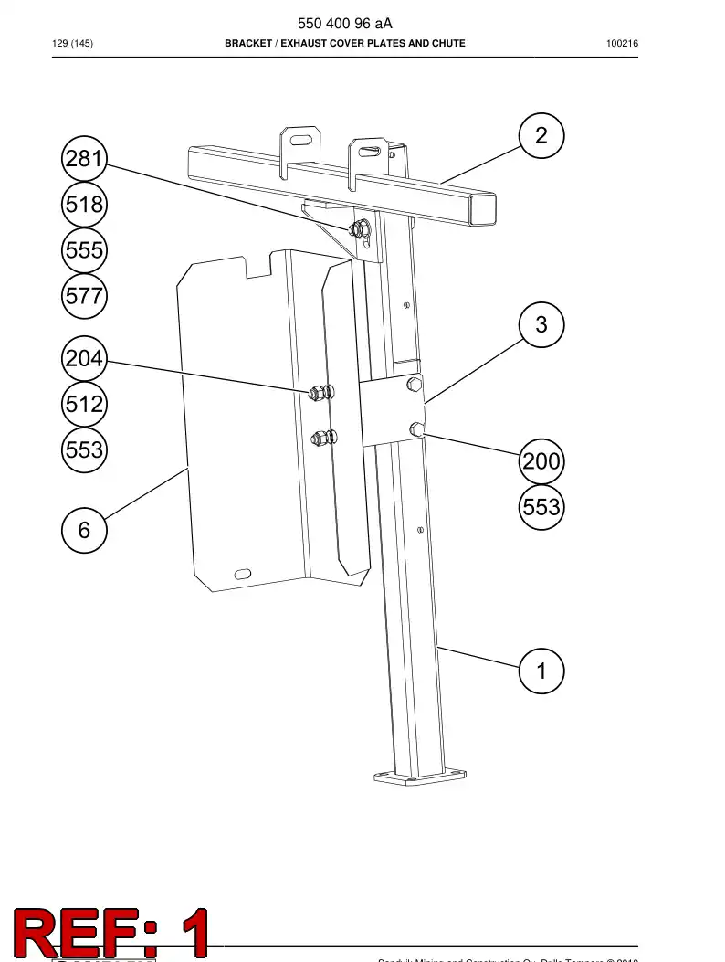 55040018 550 400 18 Supporting block - Sandvik Technical Drawing