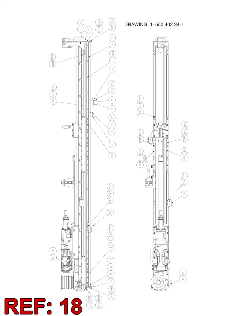 55040033 550 400 33 PLATE - Sandvik Technical Drawing