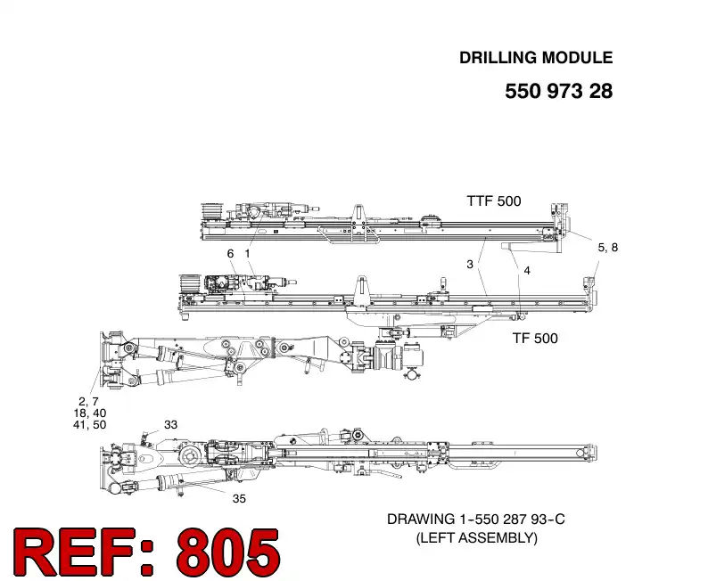 55040058 550 400 58 HOSING, Drilling hosing TB 40 AXERA 06 - Sandvik Technical Drawing