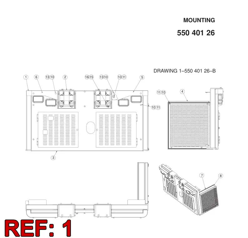 55040075 550 400 75 BRACKET - Sandvik Technical Drawing