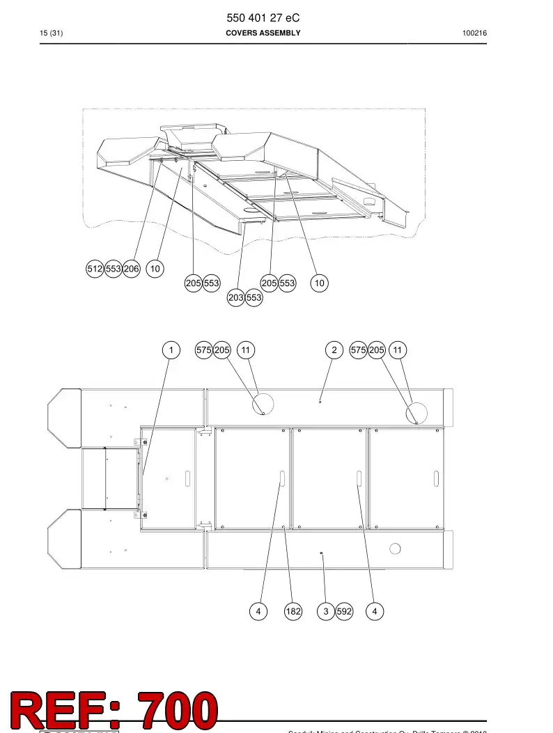 55040128e 550 401 28e Steel parts kit - Sandvik Technical Drawing