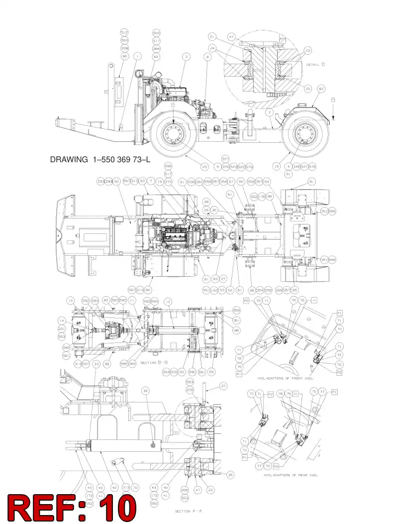 55040134 550 401 34 DRIVE SHAFT COMPLETE - Sandvik Technical Drawing