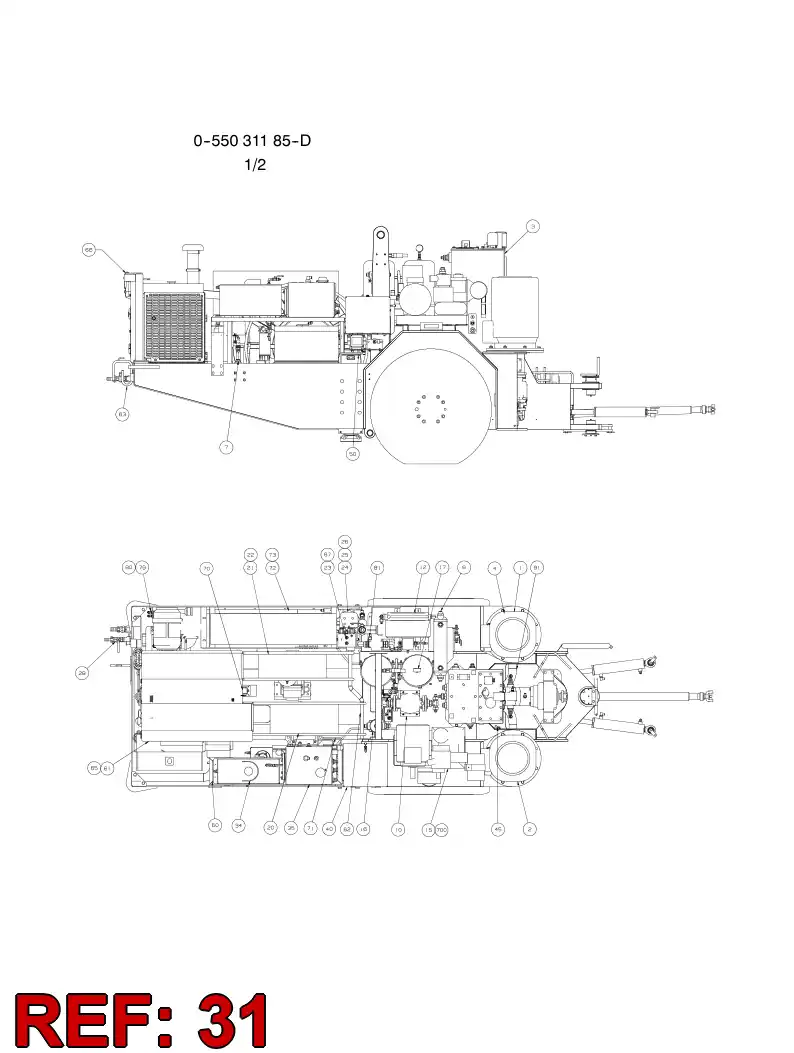 55040136 550 401 36 ENGINE MOUNTING, Deutz BF4M2012 - Sandvik Technical Drawing
