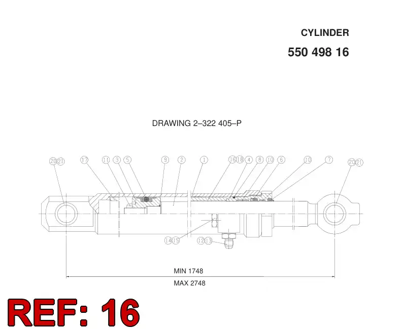 55040154 550 401 54 BUSHING - Sandvik Technical Drawing