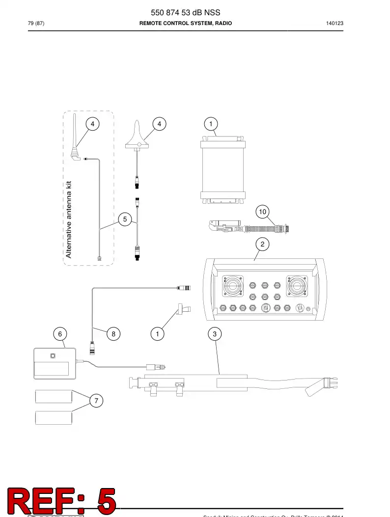 55040175b 550 401 75b Cable, Antenna - Sandvik Technical Drawing