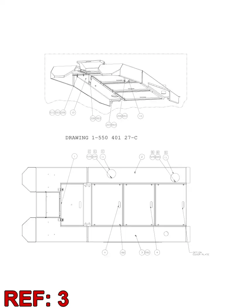 55040214 550 402 14 COVER PLATE - Sandvik Technical Drawing