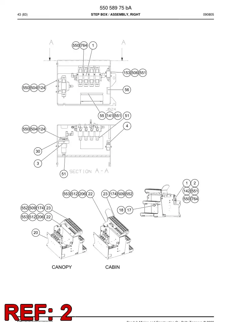 55040287 550 402 87 Plate - Sandvik Technical Drawing