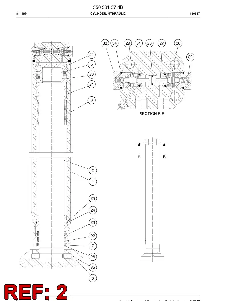 55040341a 550 403 41a Rod, PISTON - Sandvik Technical Drawing
