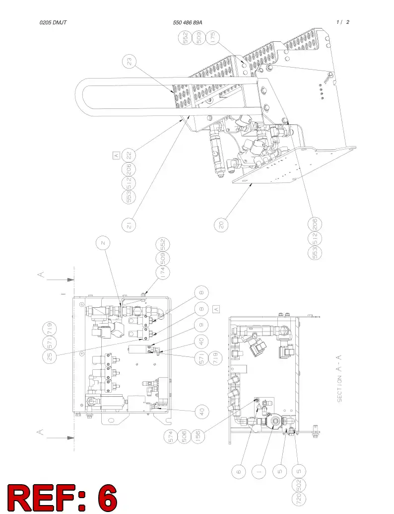 55040347 550 403 47 VALVE ASSEMBLY - Sandvik Technical Drawing