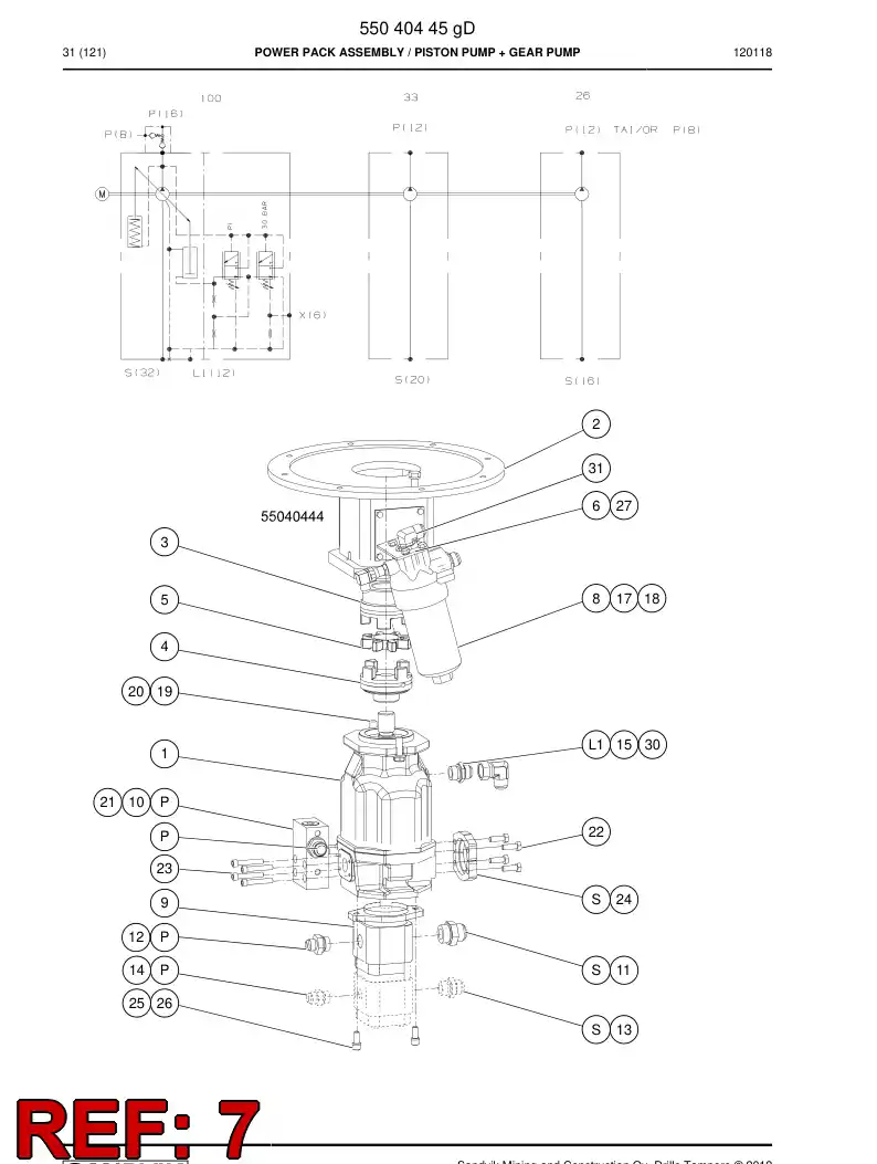55040420a 550 404 20a Plate, Cover - Sandvik Technical Drawing