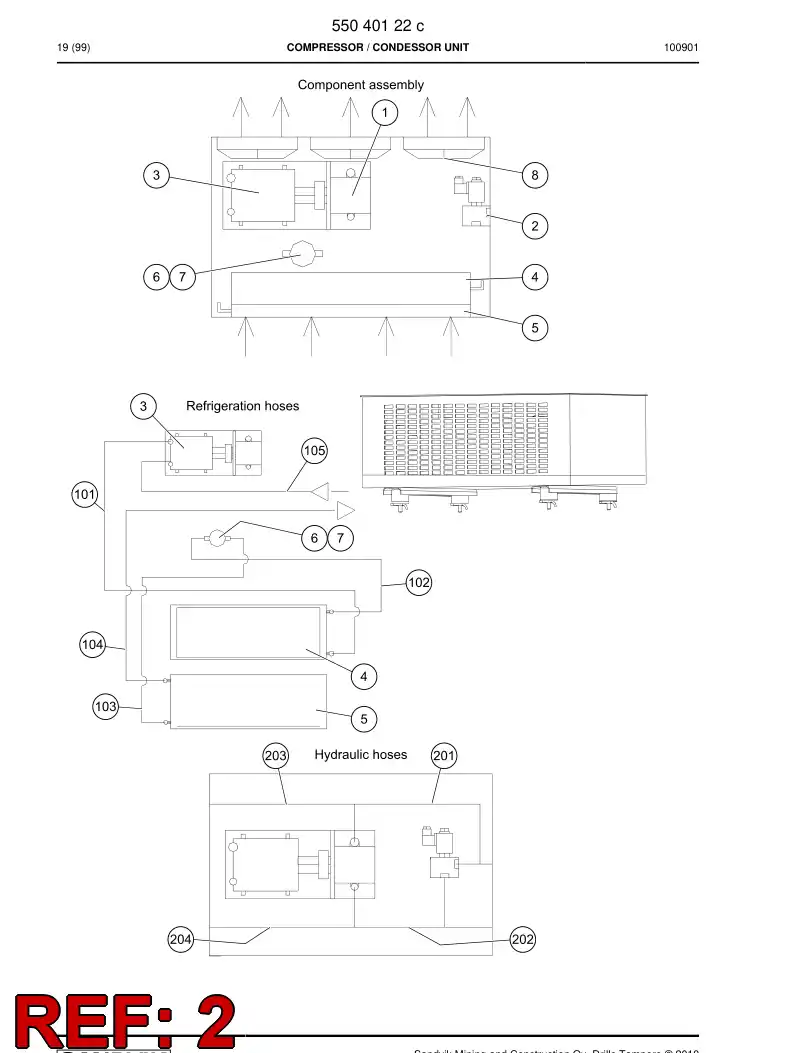 55040432 550 404 32 Directional valve - Sandvik Technical Drawing