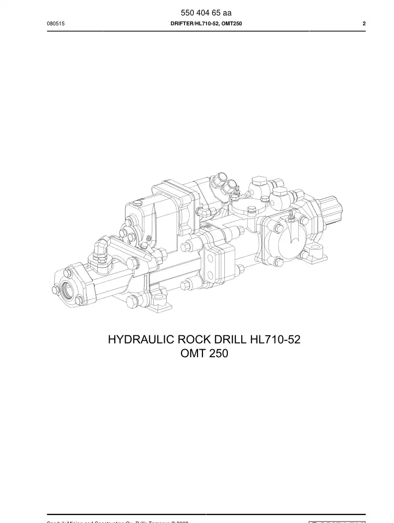 55040465a 550 404 65a DRIFTER - Sandvik Technical Drawing