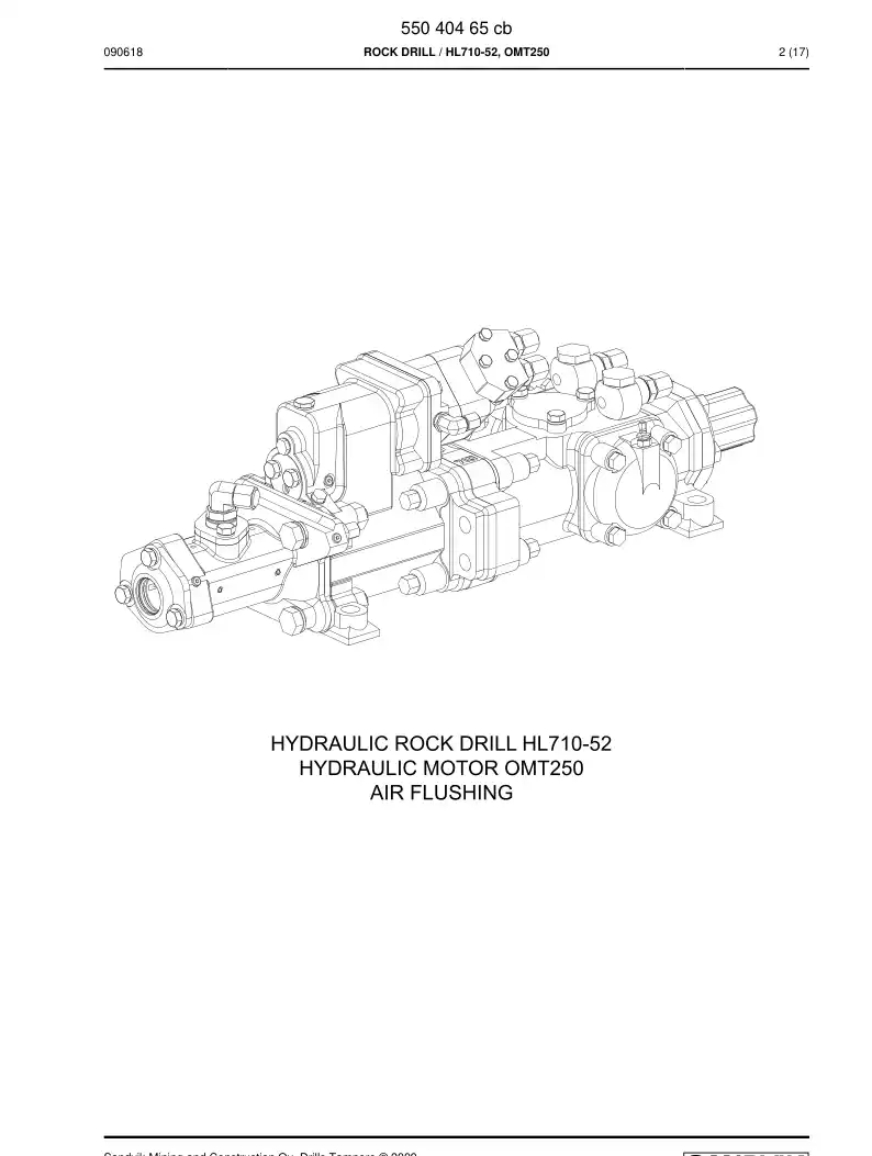 55040465c 550 404 65c ROCK DRILL - Sandvik Technical Drawing
