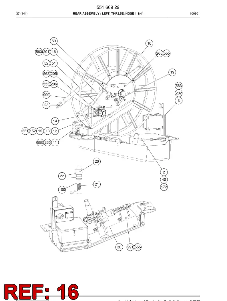 55040512 550 405 12 Guard - Sandvik Technical Drawing
