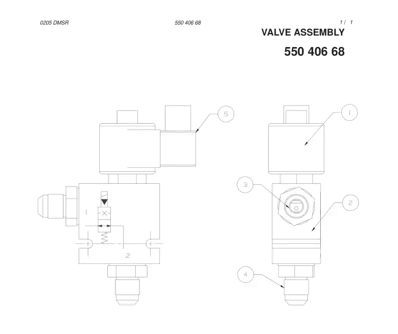 55040571 550 405 71 SEAL KIT FOR PART 1 - Sandvik Technical Drawing