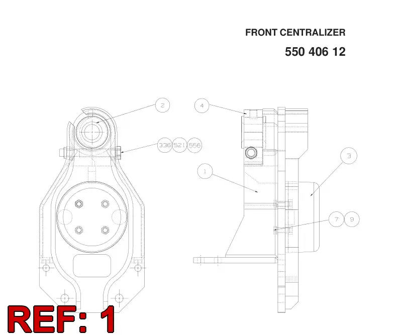 55040654 550 406 54 FRONT CENTRALIZER - Sandvik Technical Drawing