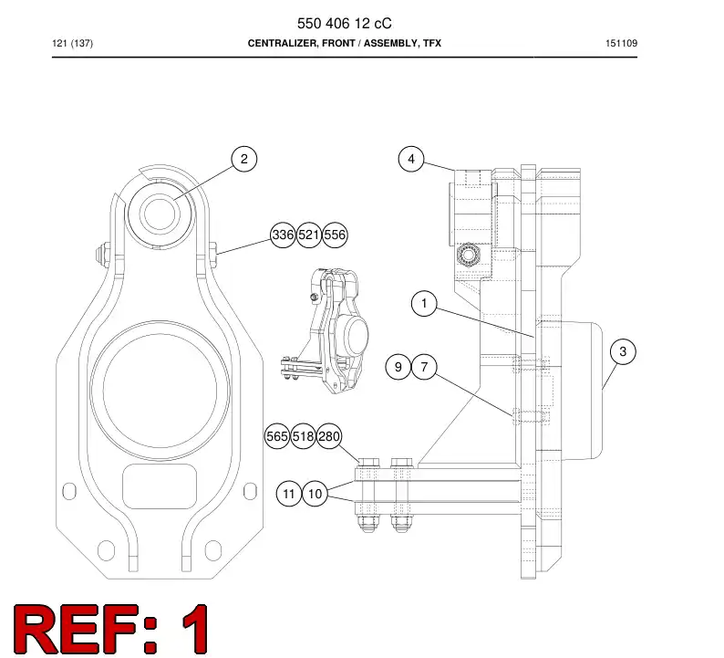 55040654h 550 406 54h Centralizer, Front - Sandvik Technical Drawing