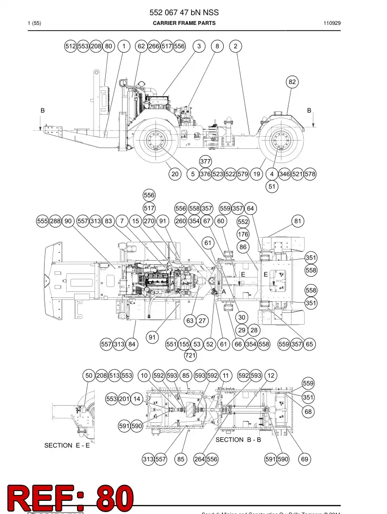 55040674a 550 406 74a Mounting plate - Sandvik Technical Drawing