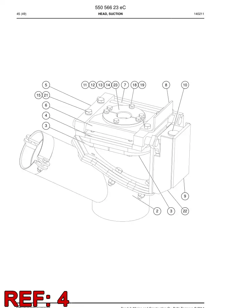 55040711b 550 407 11b Plate - Sandvik Technical Drawing