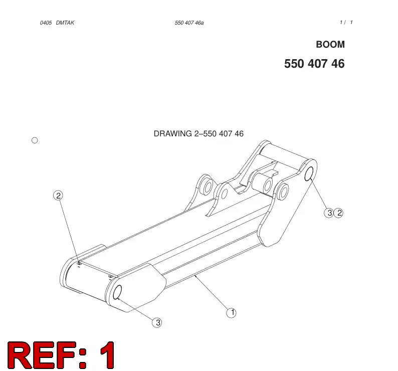 55040748 550 407 48 BOOM - Sandvik Technical Drawing