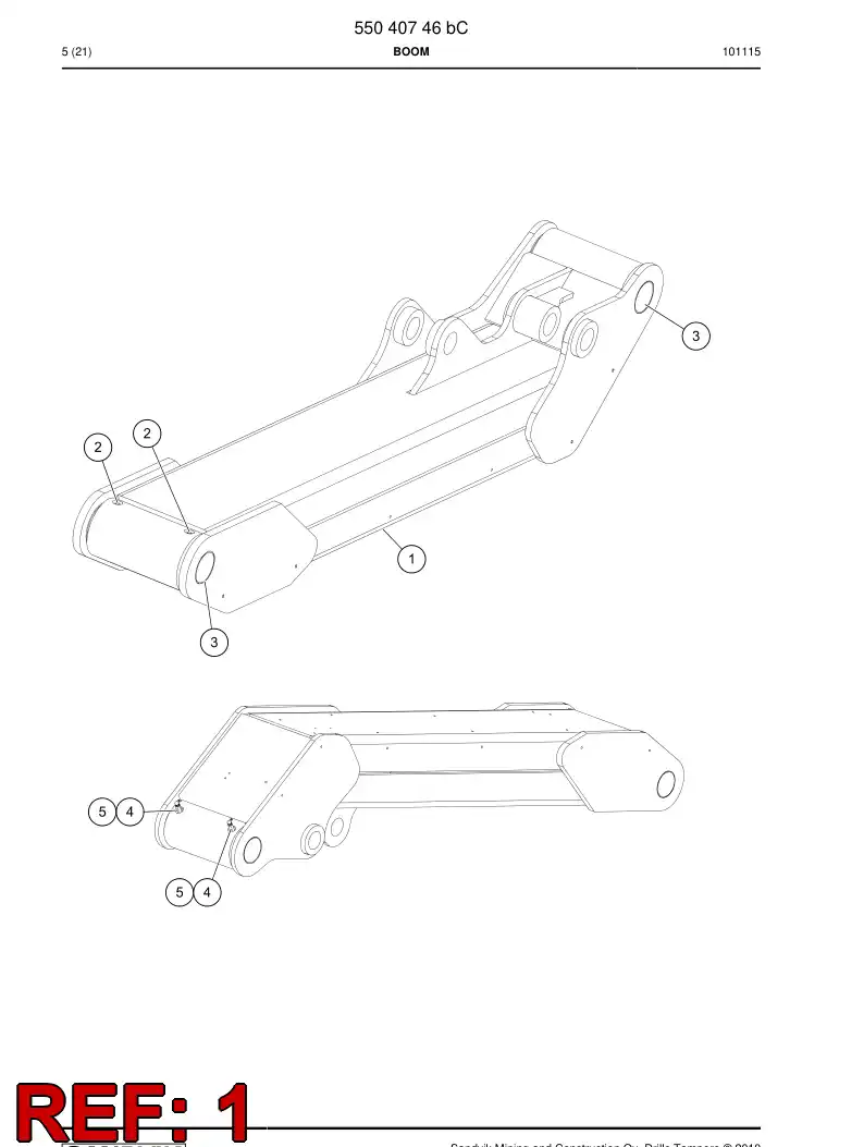 55040748a 550 407 48a Boom - Sandvik Technical Drawing