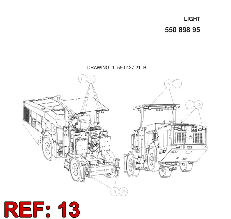 55040782 550 407 82 CABLE ASSEMBLY - Sandvik Technical Drawing