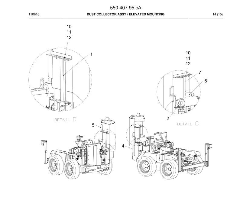 55040795c 550 407 95c DUST COLLECTOR ASSY - Sandvik Technical Drawing
